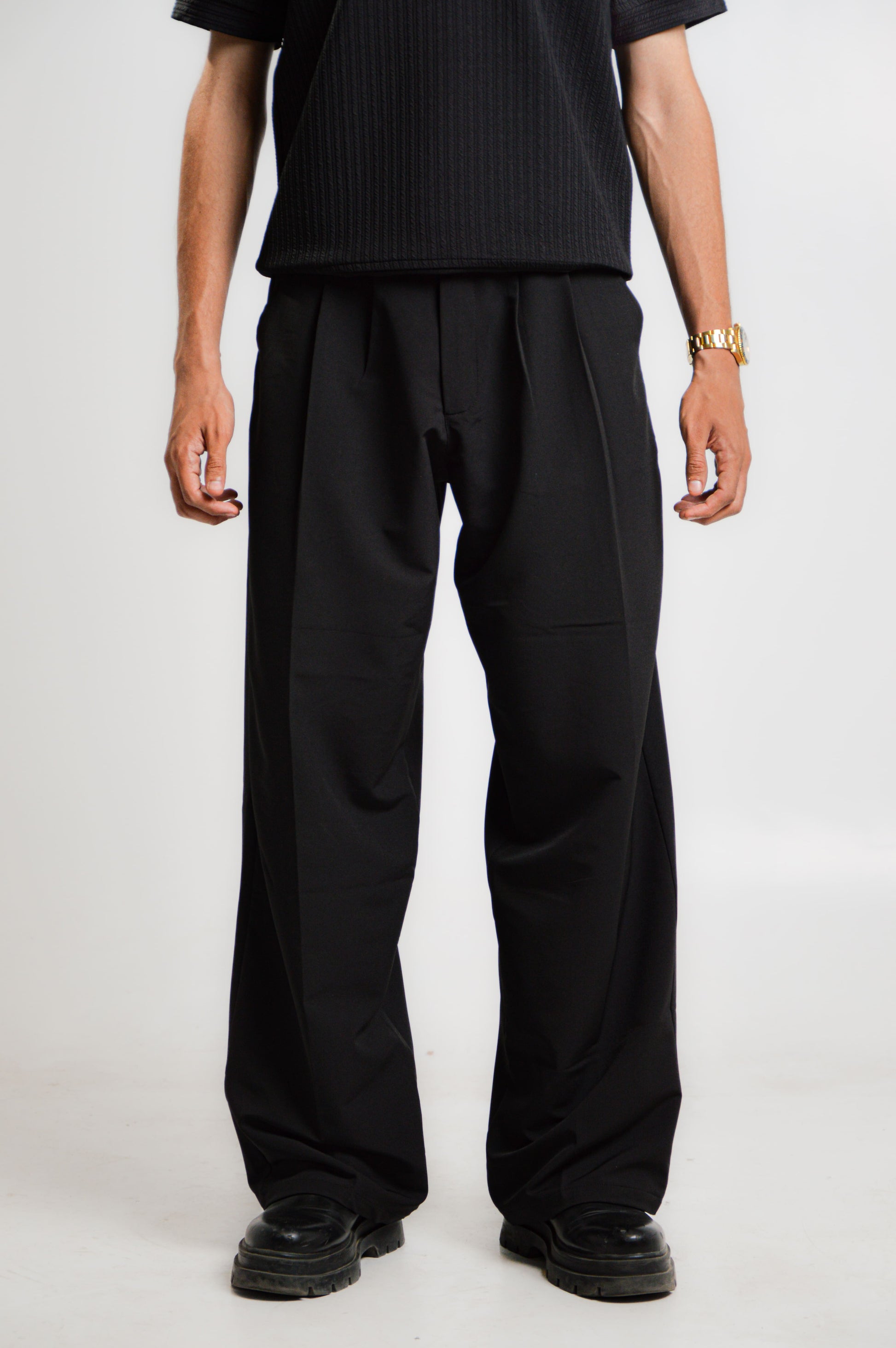 Gilded- Black Wide Leg Trousers