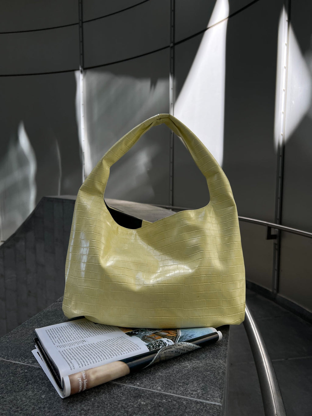 HELIO- CROCO BAG YELLOW