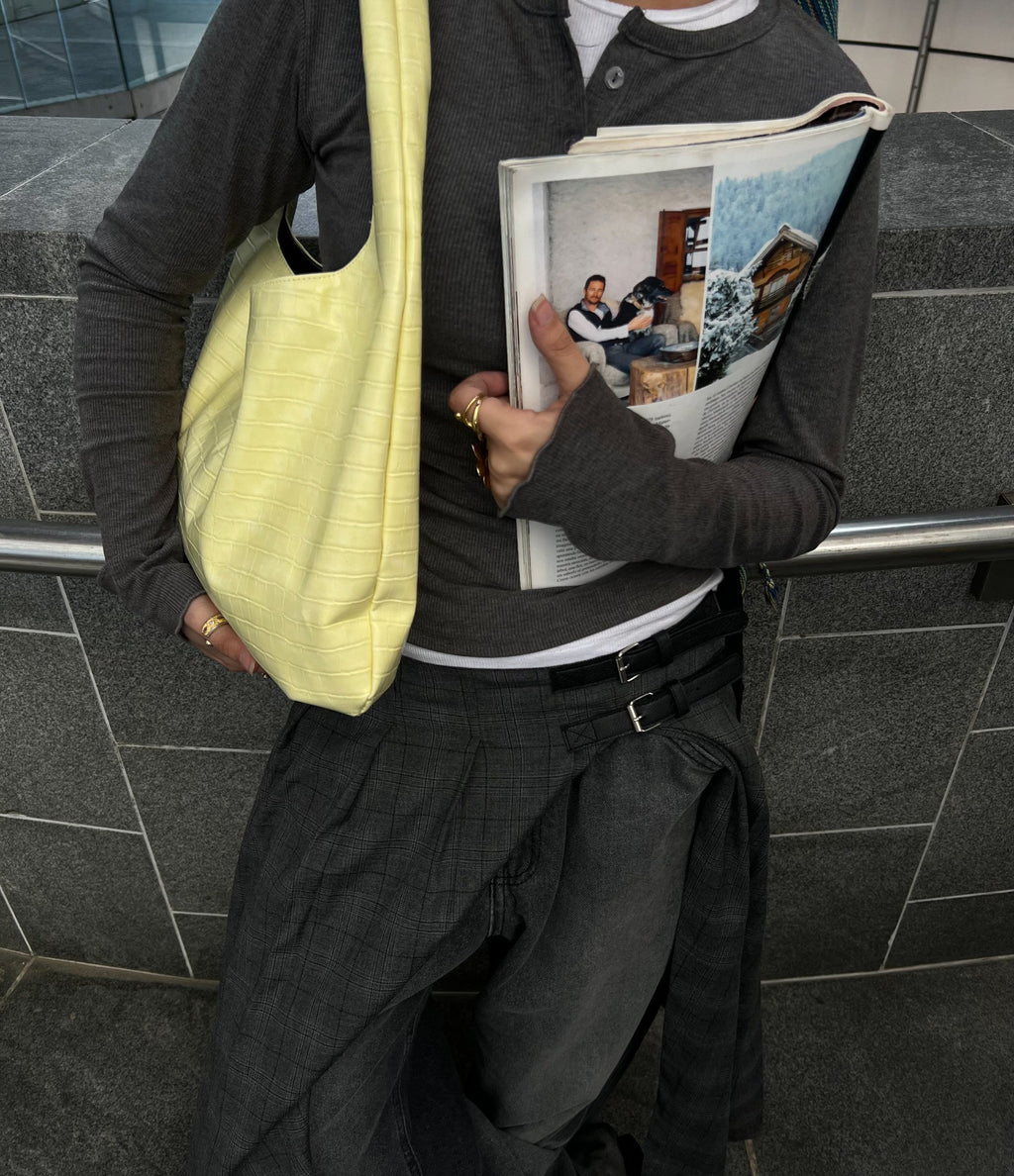 HELIO- CROCO BAG YELLOW