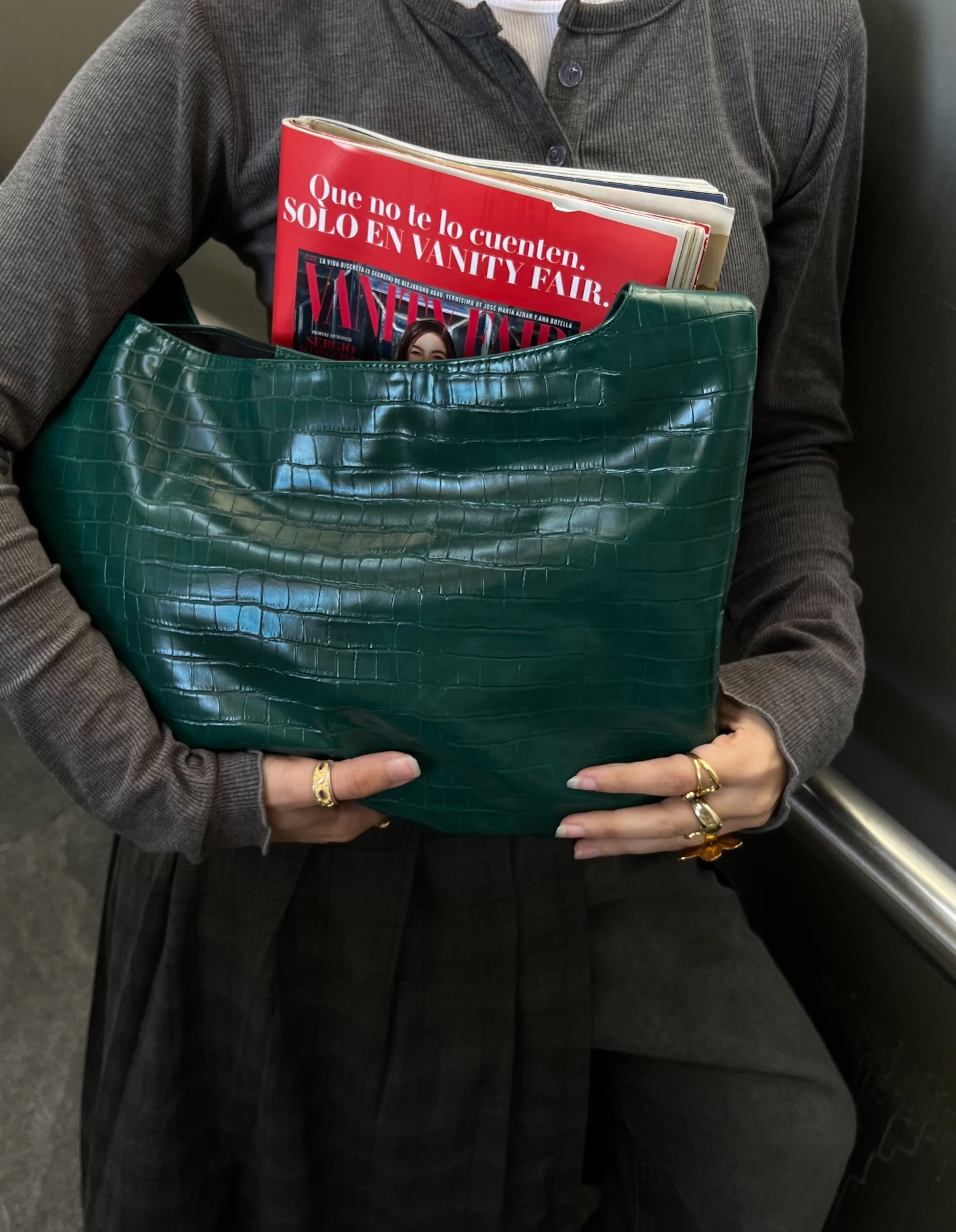 HELIO-CROCO BAG GREEN