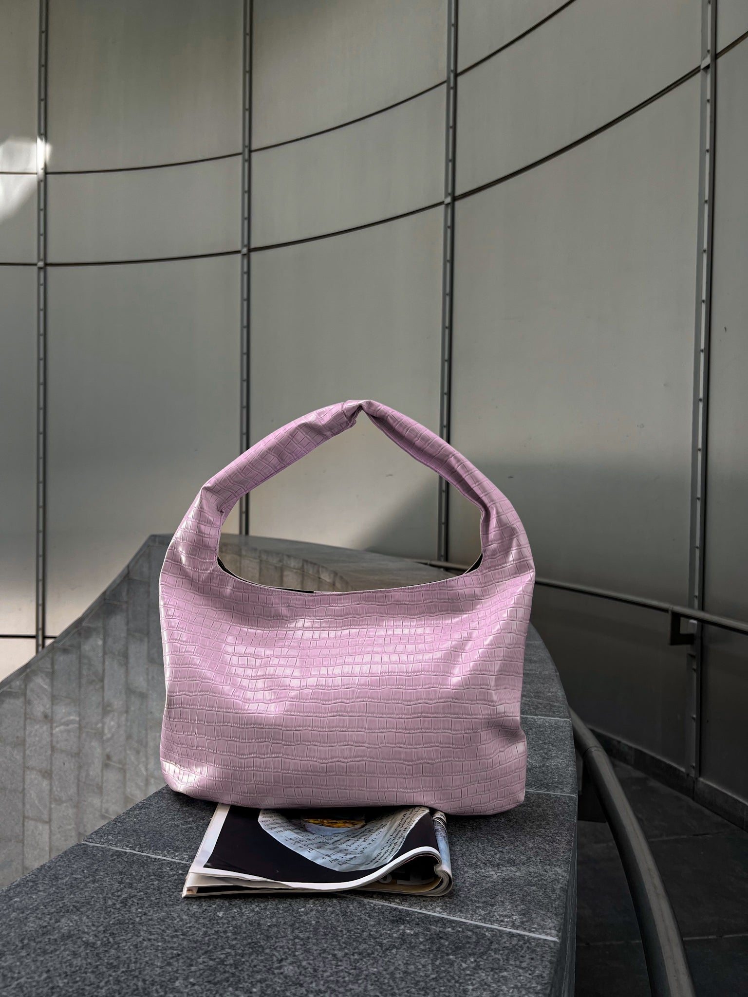 HELIO- CROCO BAG LAVENDER