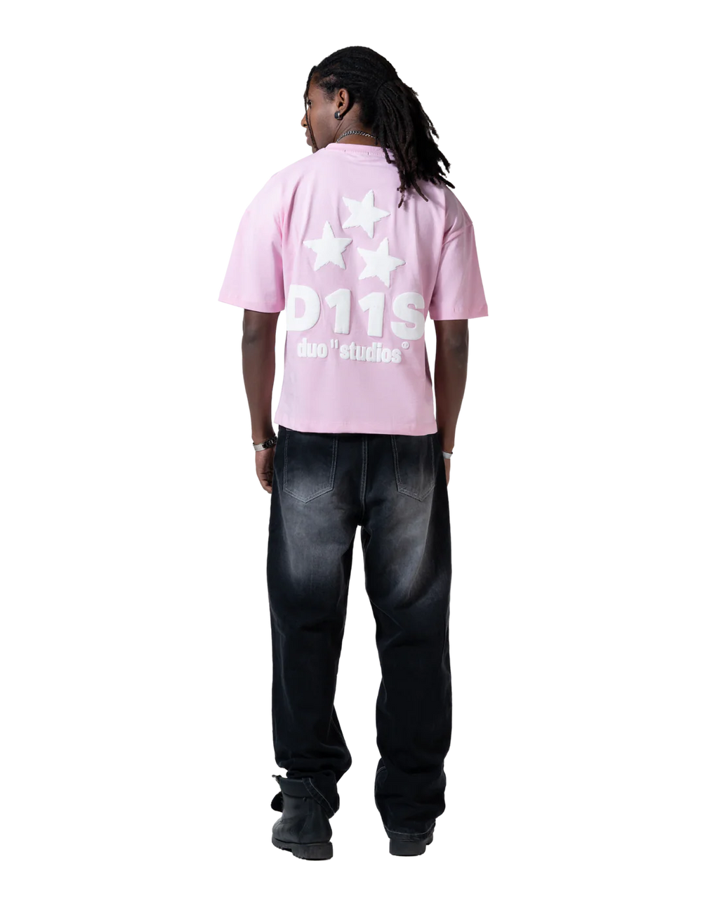 Duo11- Stars Printed T-shirt- Pink
