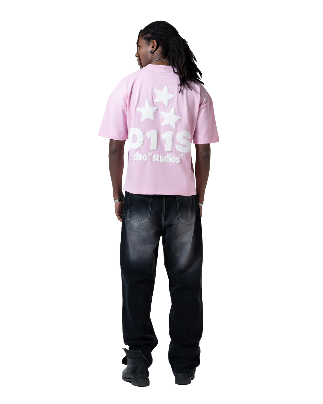 Duo11- Stars Printed T-shirt- Pink