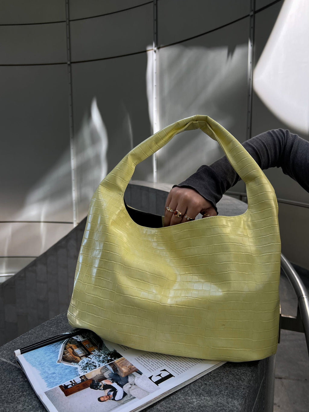 HELIO- CROCO BAG YELLOW