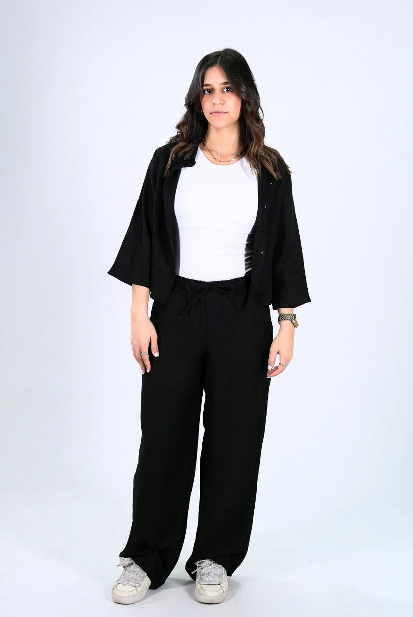 Milvus- Linen Set - Black
