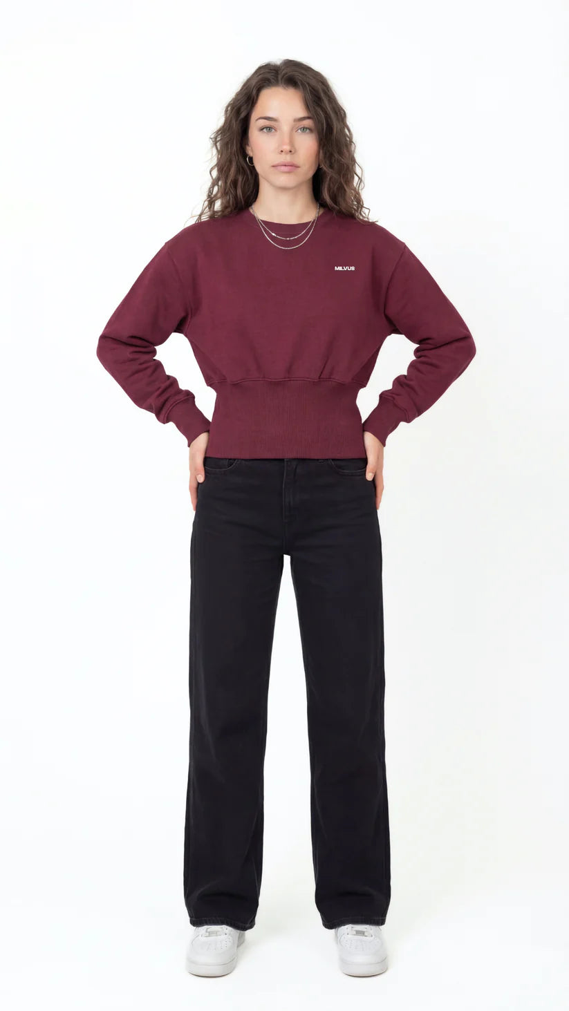 Milvus - Corset Crewneck -  Burgundy