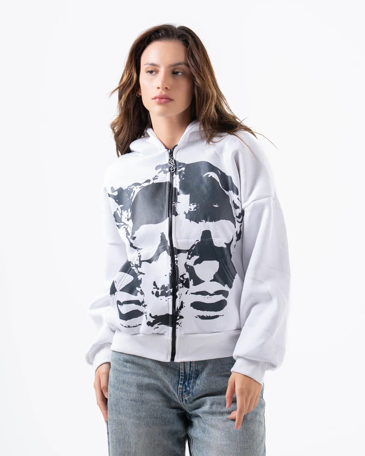kracked -Skull Jacket - white