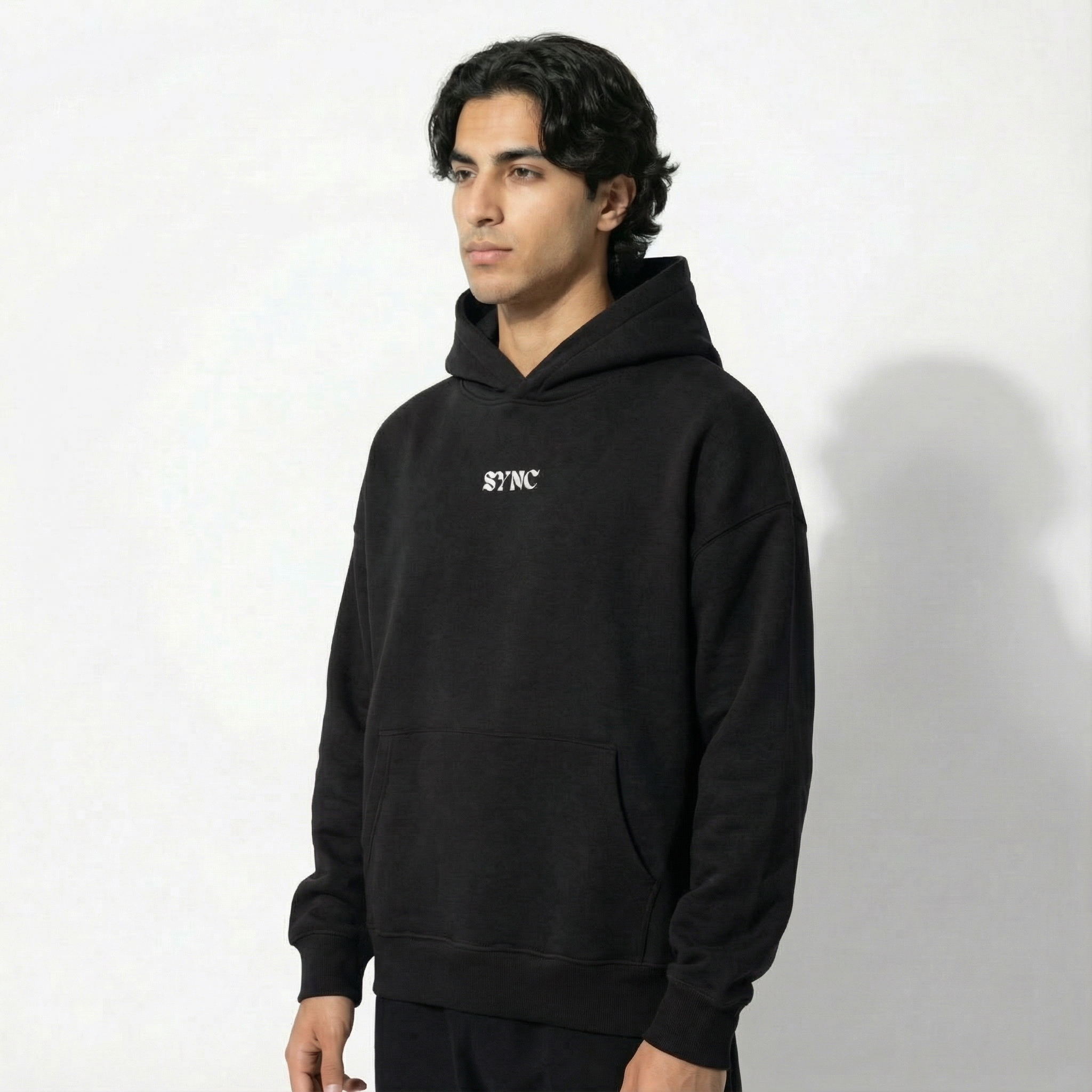 Sync-  Basic Hoodie- Black