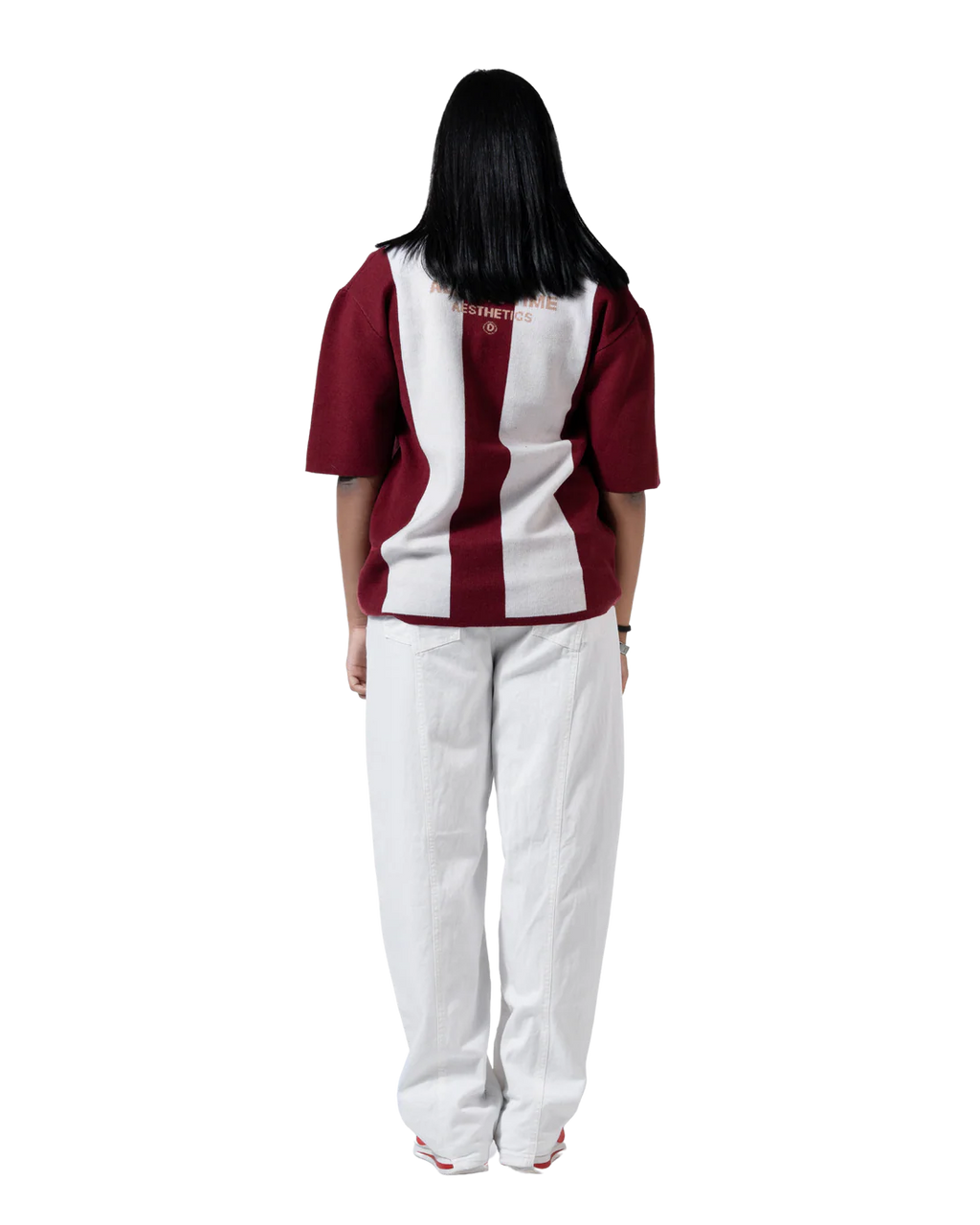 Duo11- Striped Knitted Polo- Red