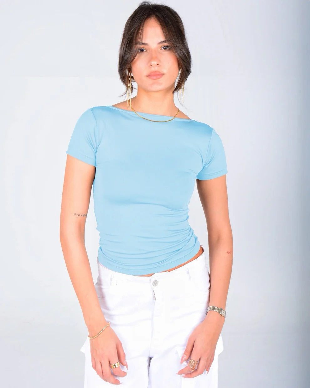 Yonyo- Backless Top - Baby Blue
