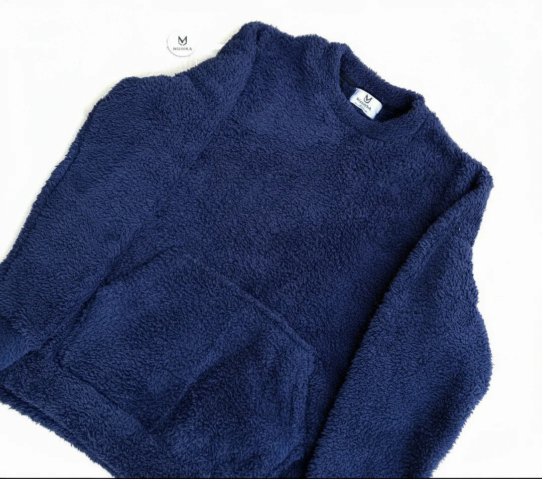 MUHRA- Plain Fur Top "Blue"