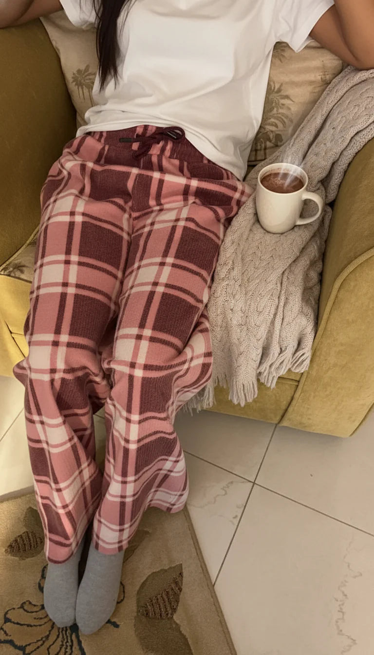 MUHRA- Checkered Pants "PINK"