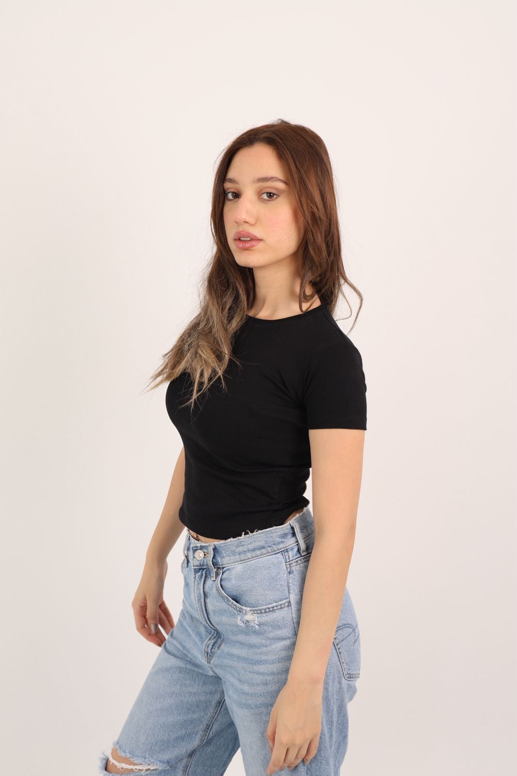 Khayal- Baby Tee- Black