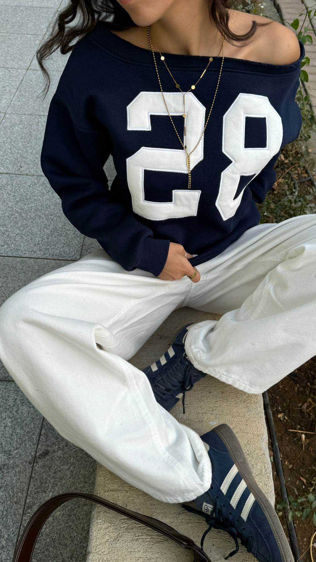 sofico- 28 off-shoulder sweater - navy