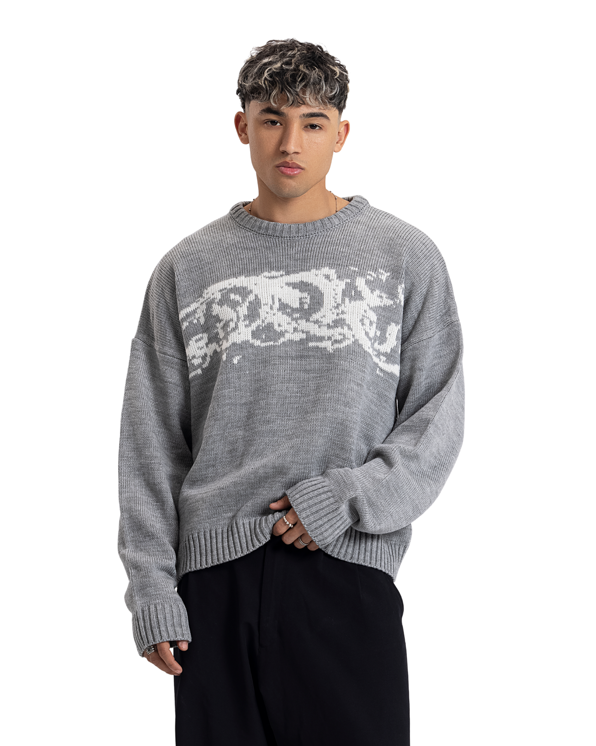 DUO11 - knitted  crewneck - Grey