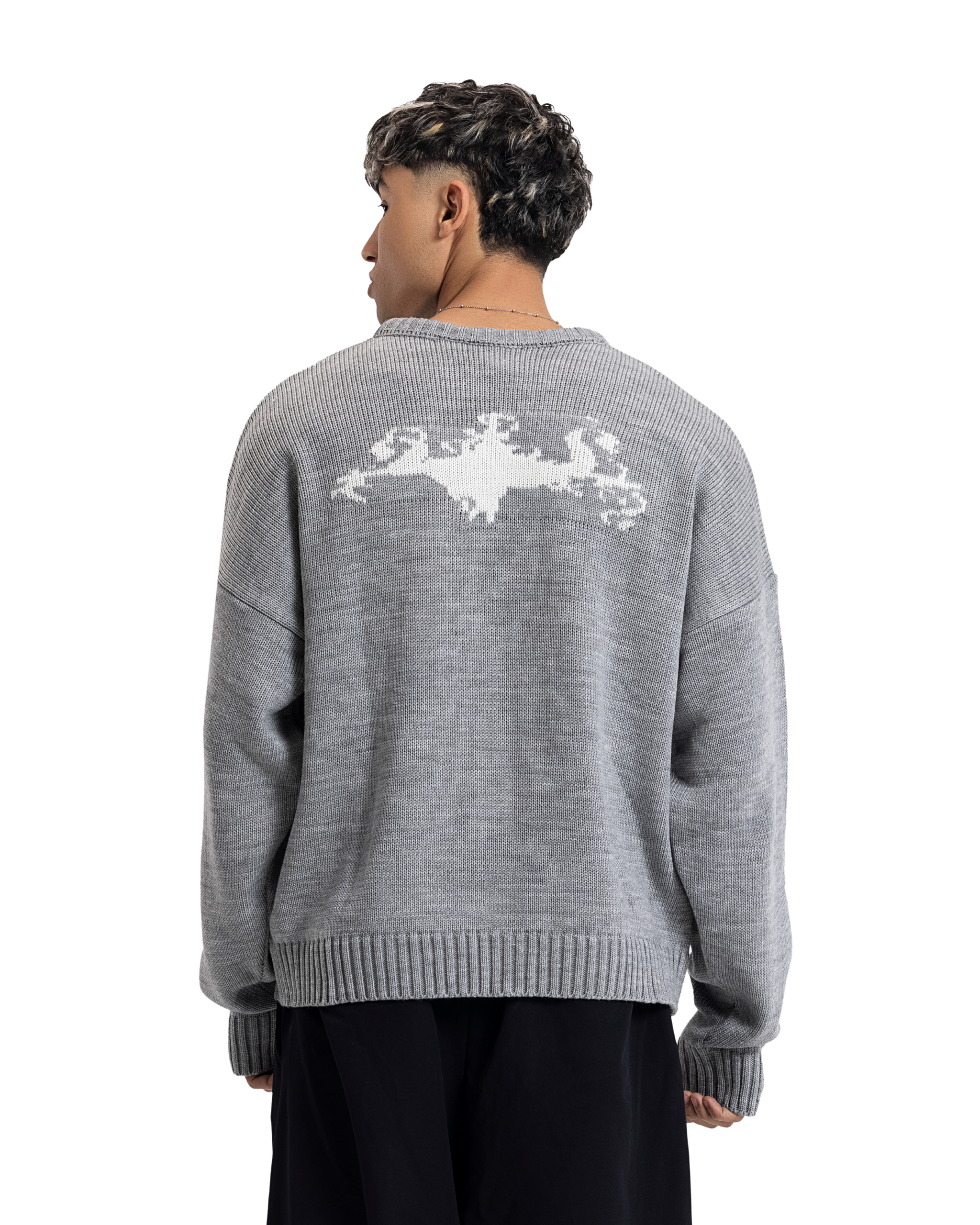 DUO11 - knitted  crewneck - Grey