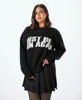 kracked-  knitted sweater - Black