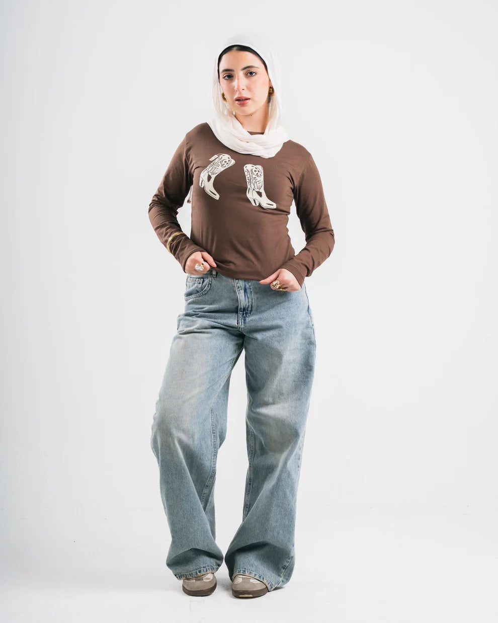YONYO-COW GIRL LONG SlEEVE BABY TEE