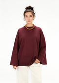NASHWA DESIGNS-BURGUNDY WINTER LONG SLEEVE TEE
