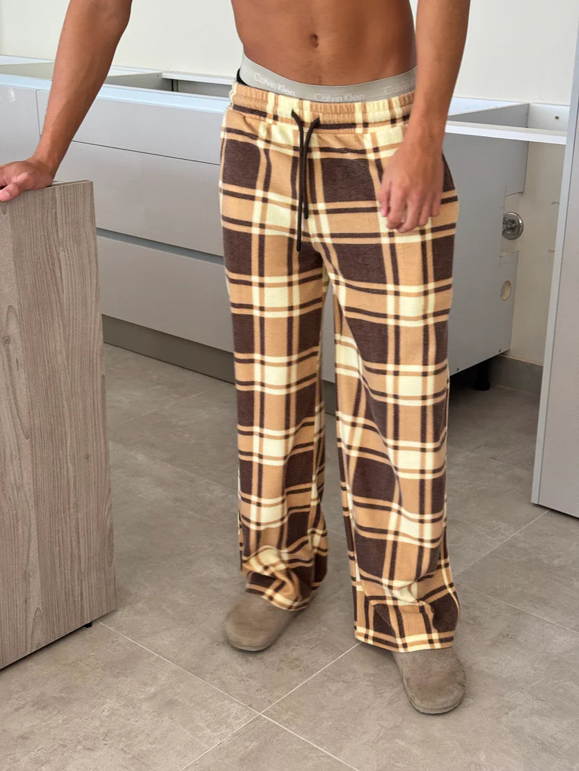 MUHRA- Checkered Pants "brown"