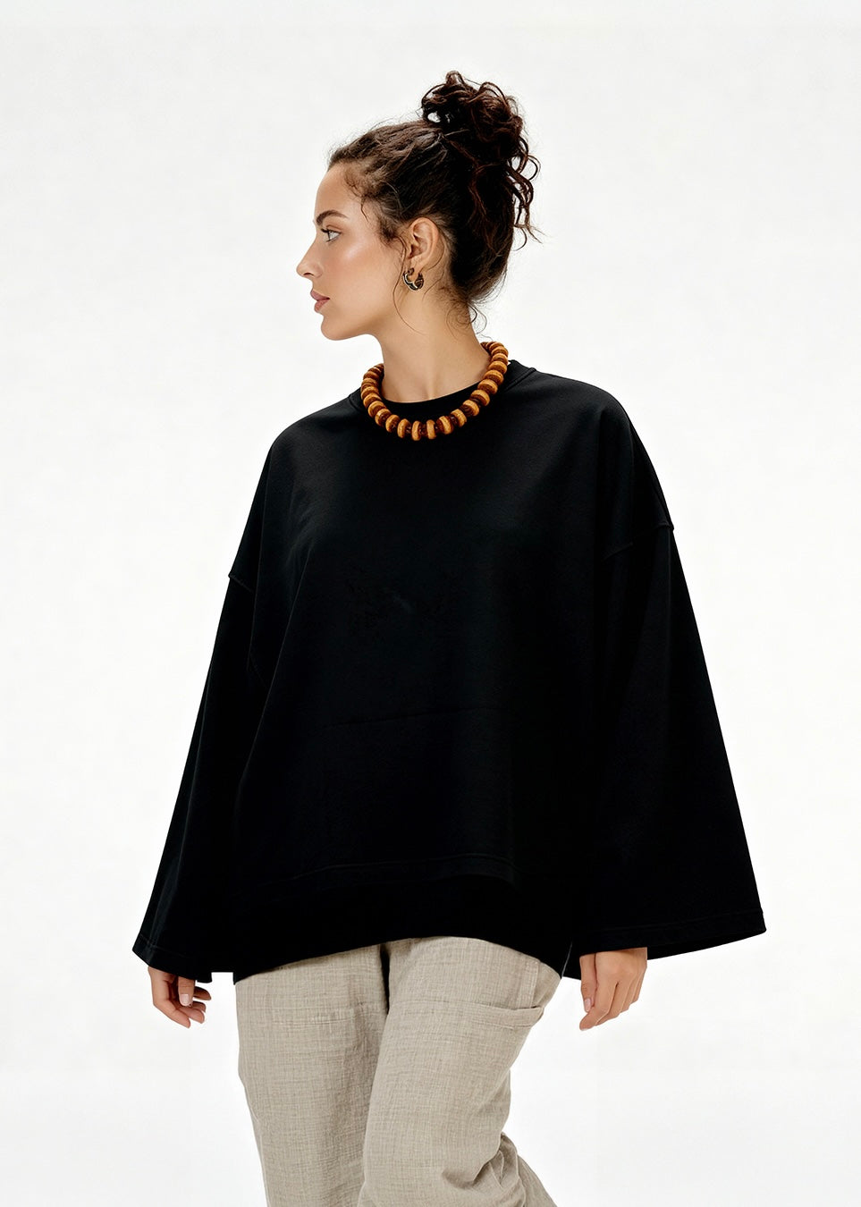 NASHWA DESIGNS-BLACK WINTER LONG SLEEVE TEE