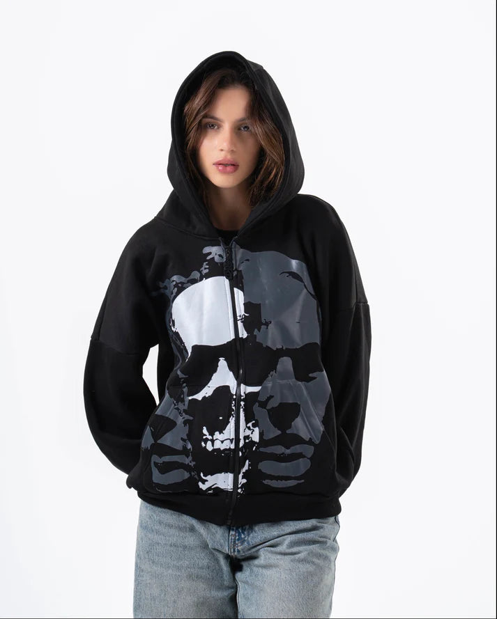 kracked -Skull Jacket - black