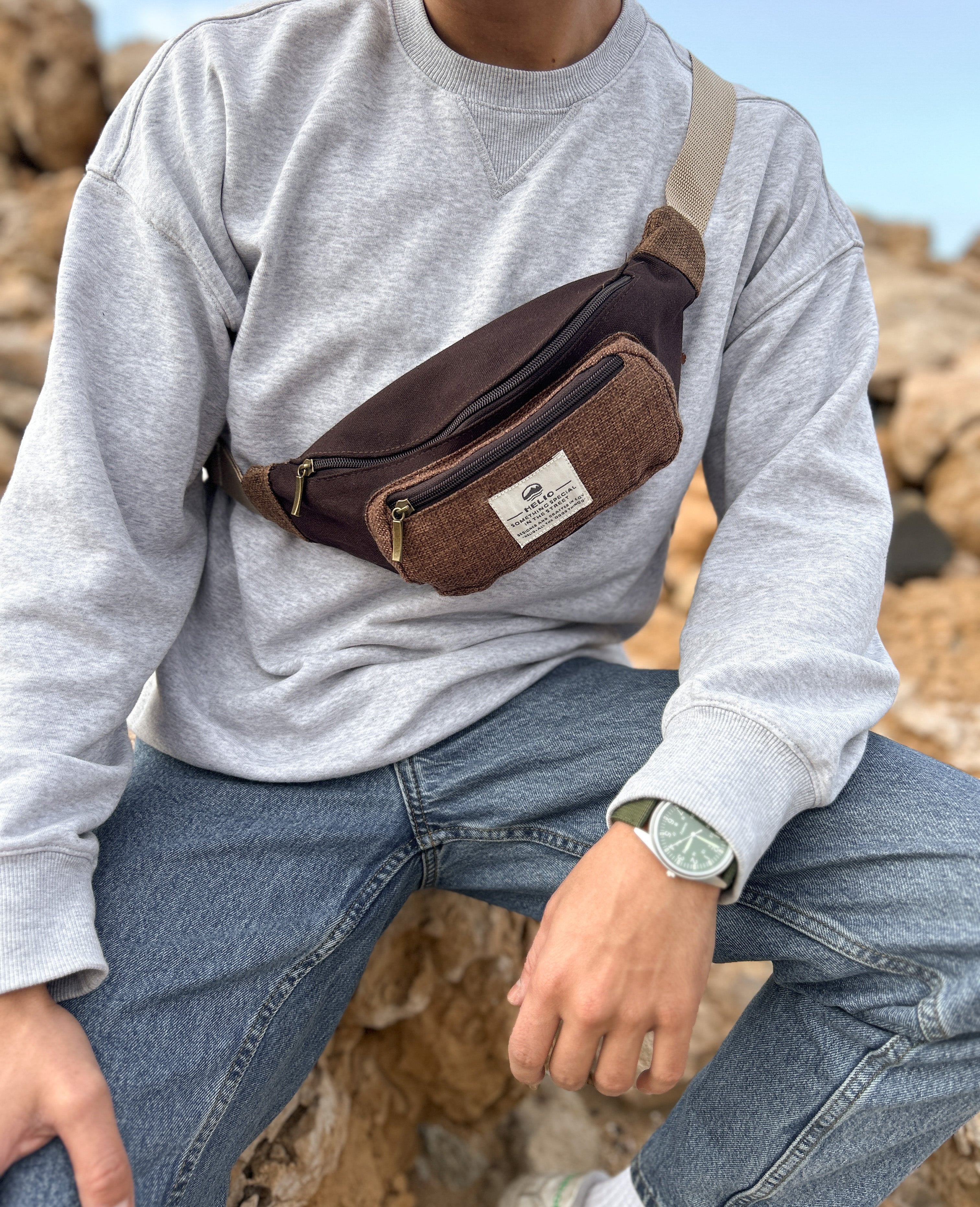 HELIO- HIPPIE FANNY PACK BROWN