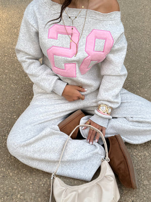 sofico-28 off-shoulder sweater - grey