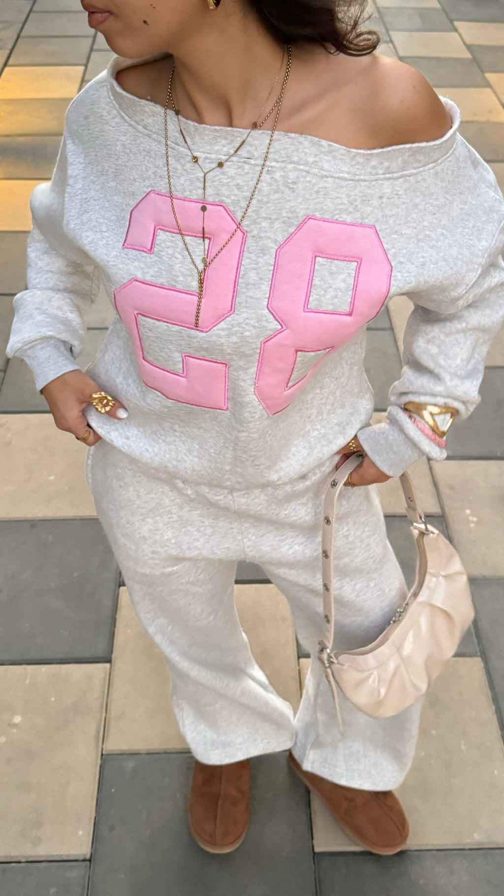 sofico-28 off-shoulder sweater - grey