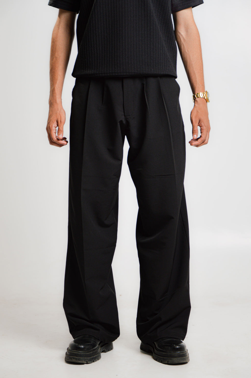 Gilded- Black Wide Leg Trousers