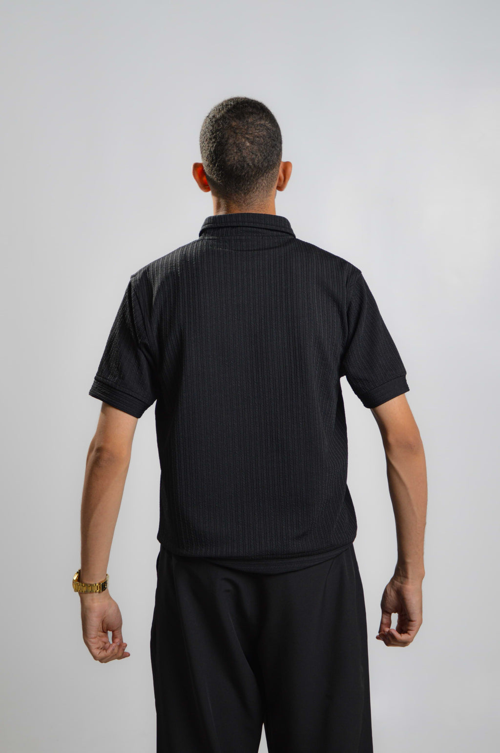 Gilded- Black Ripped Polo