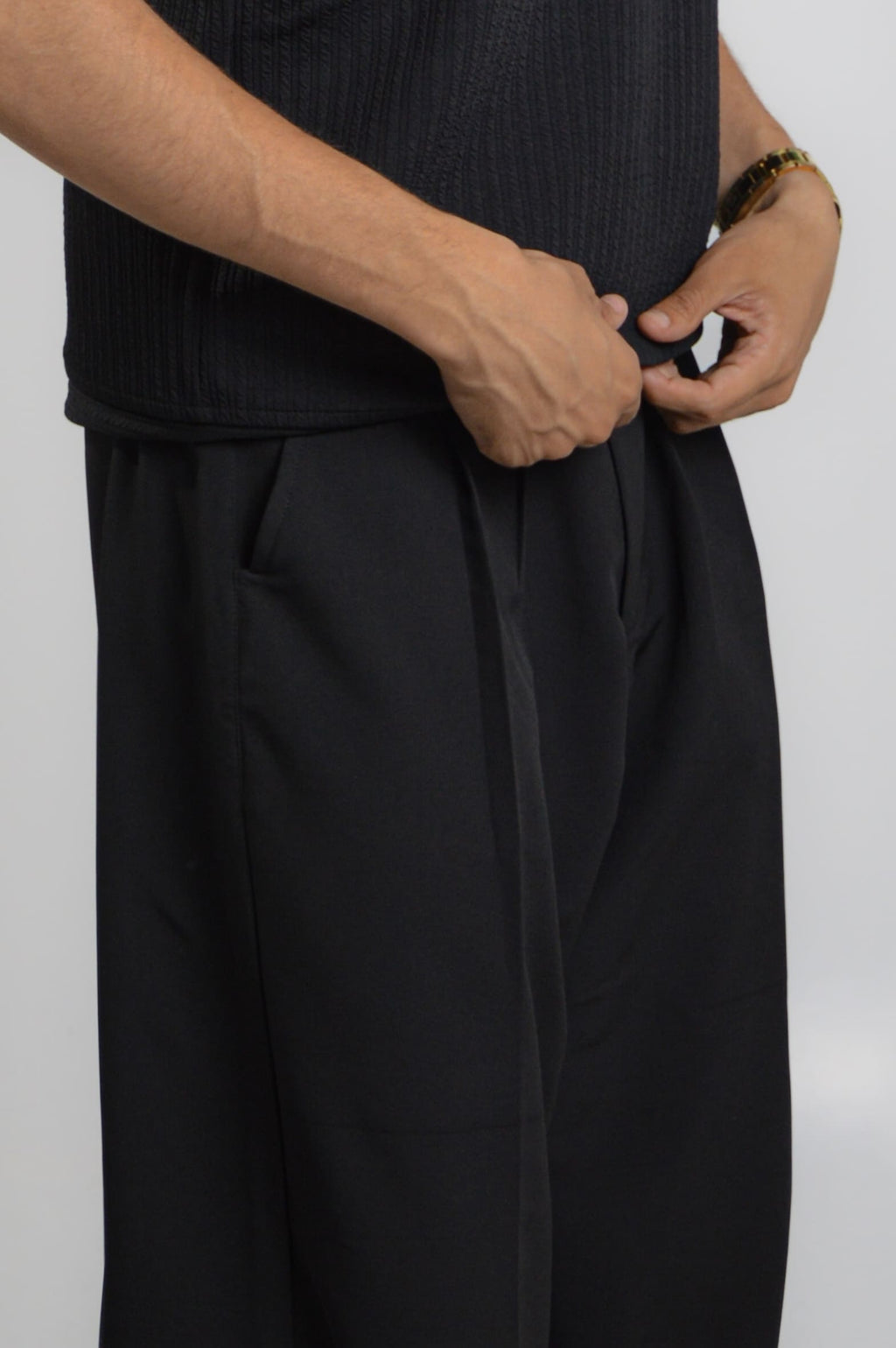 Gilded- Black Wide Leg Trousers