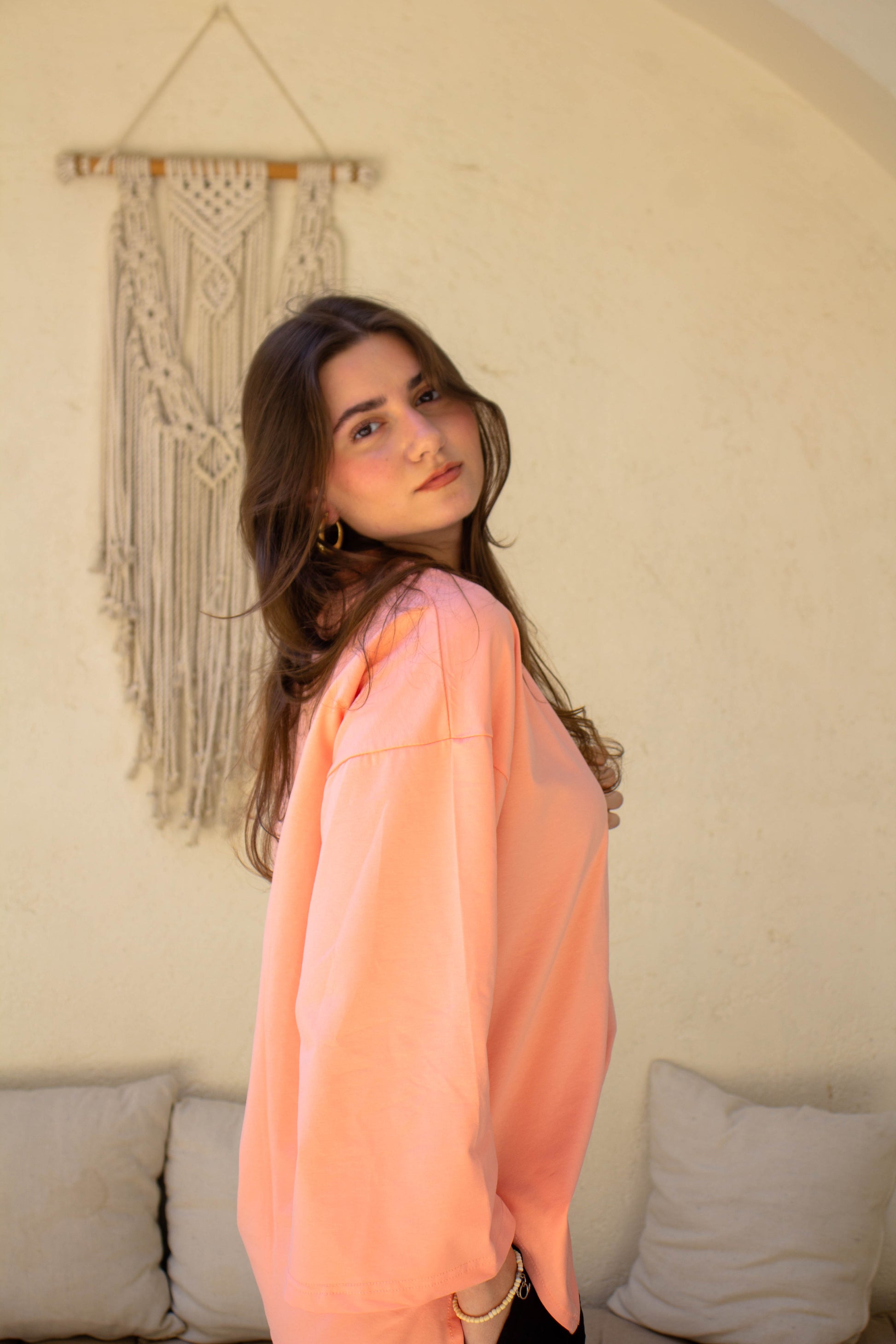 NashwaDesigns- Basic Long Sleeve Tshirt- Peach