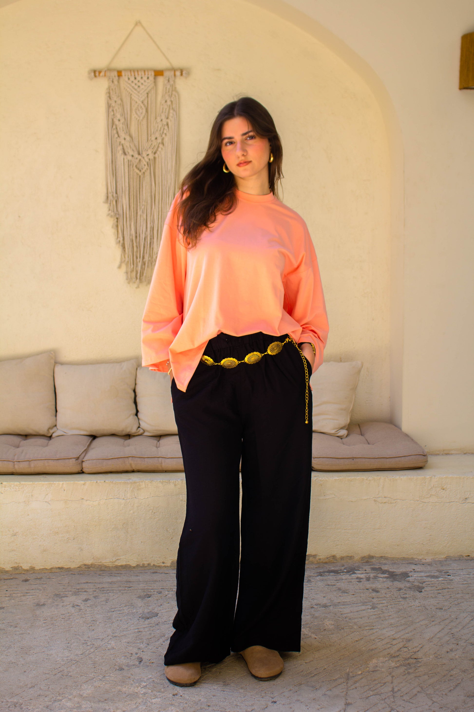 NashwaDesigns- Basic Long Sleeve Tshirt- Peach