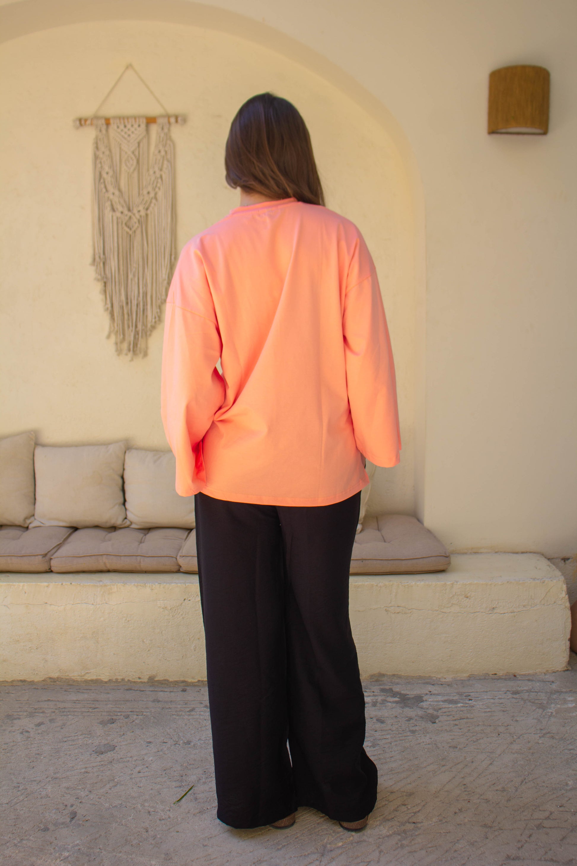 NashwaDesigns- Basic Long Sleeve Tshirt- Peach