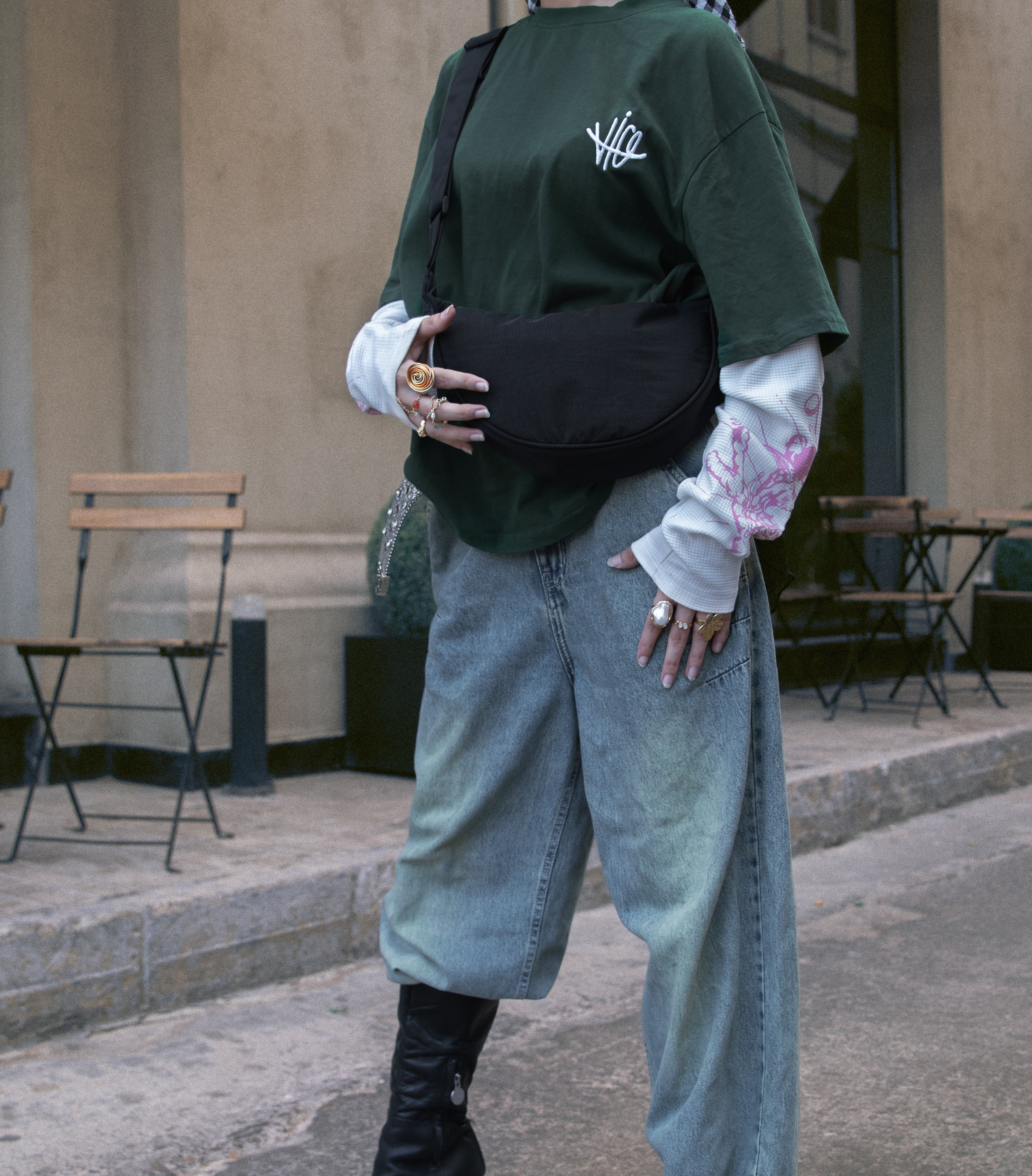 HELIO- DUMPLING BAG BLACK