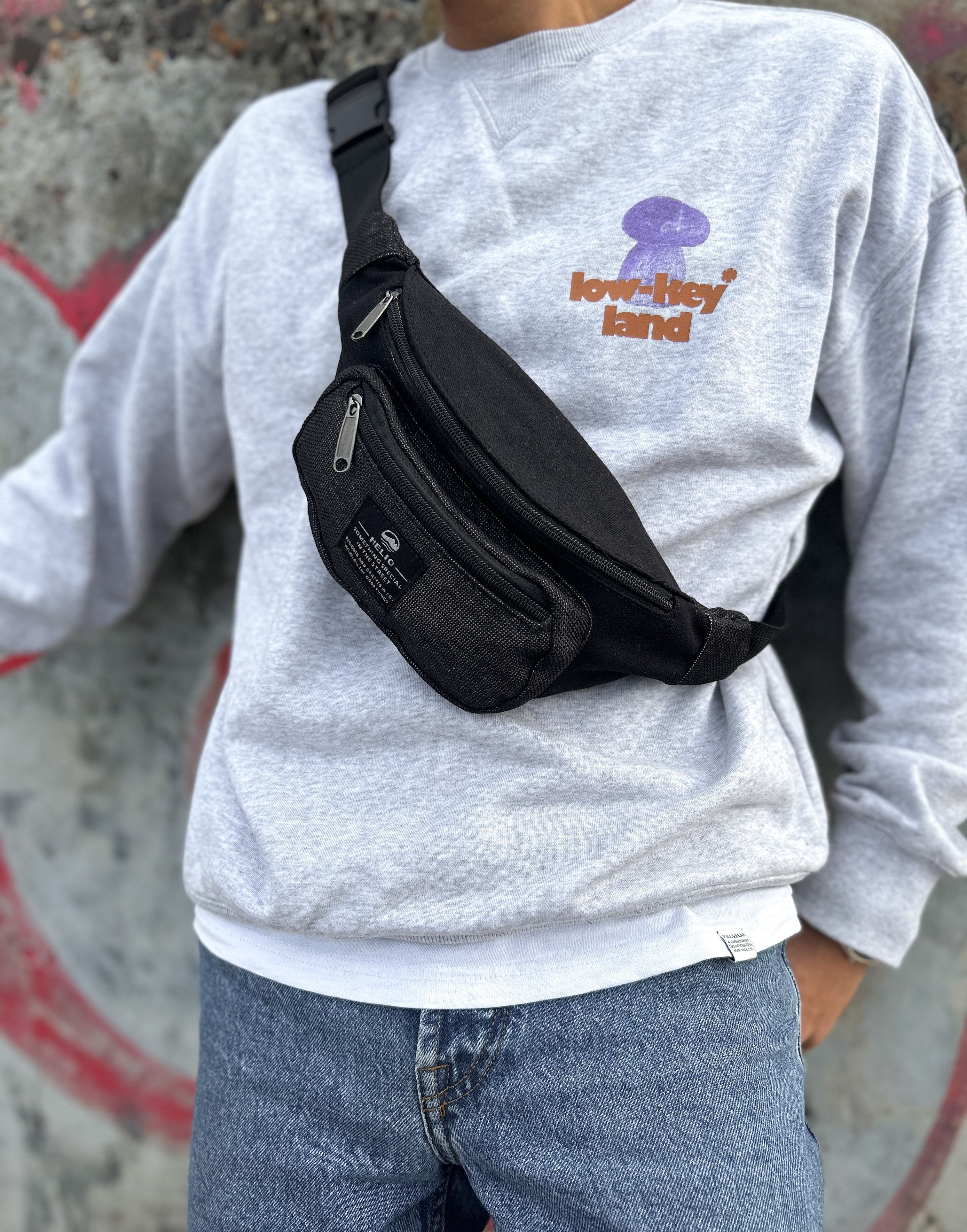 HELIO- HIPPIE FANNY PACK BLACK