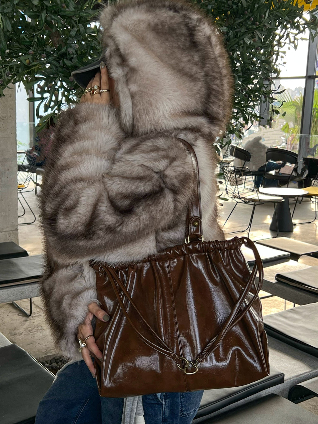 Helio - SCRUNCH BAG - BROWN