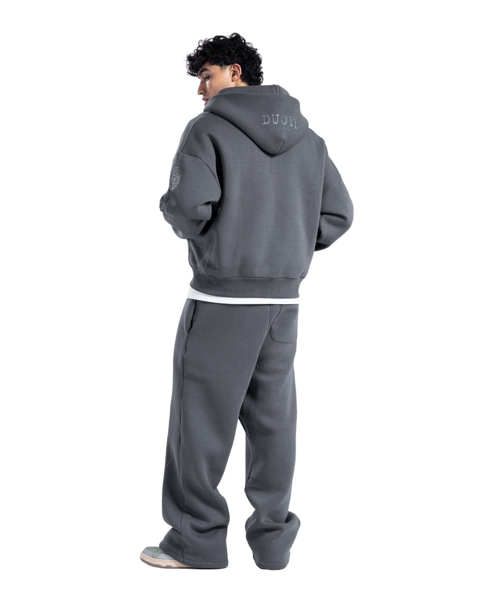 DUO11 - Mother Of Pearl Zipper  - Dark grey