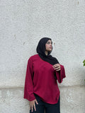 NashwaDesigns- Basic Long Sleeve Tshirt- burgundy