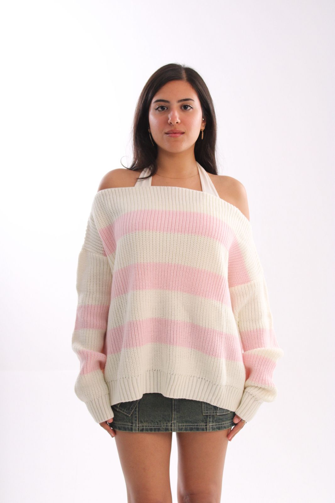 SOFICO - knitted off-shoulder - pink