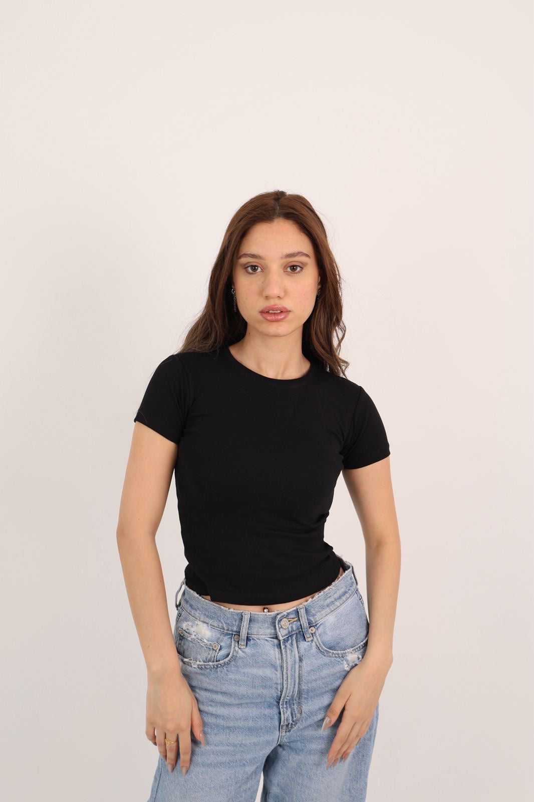 Khayal- Baby Tee- Black