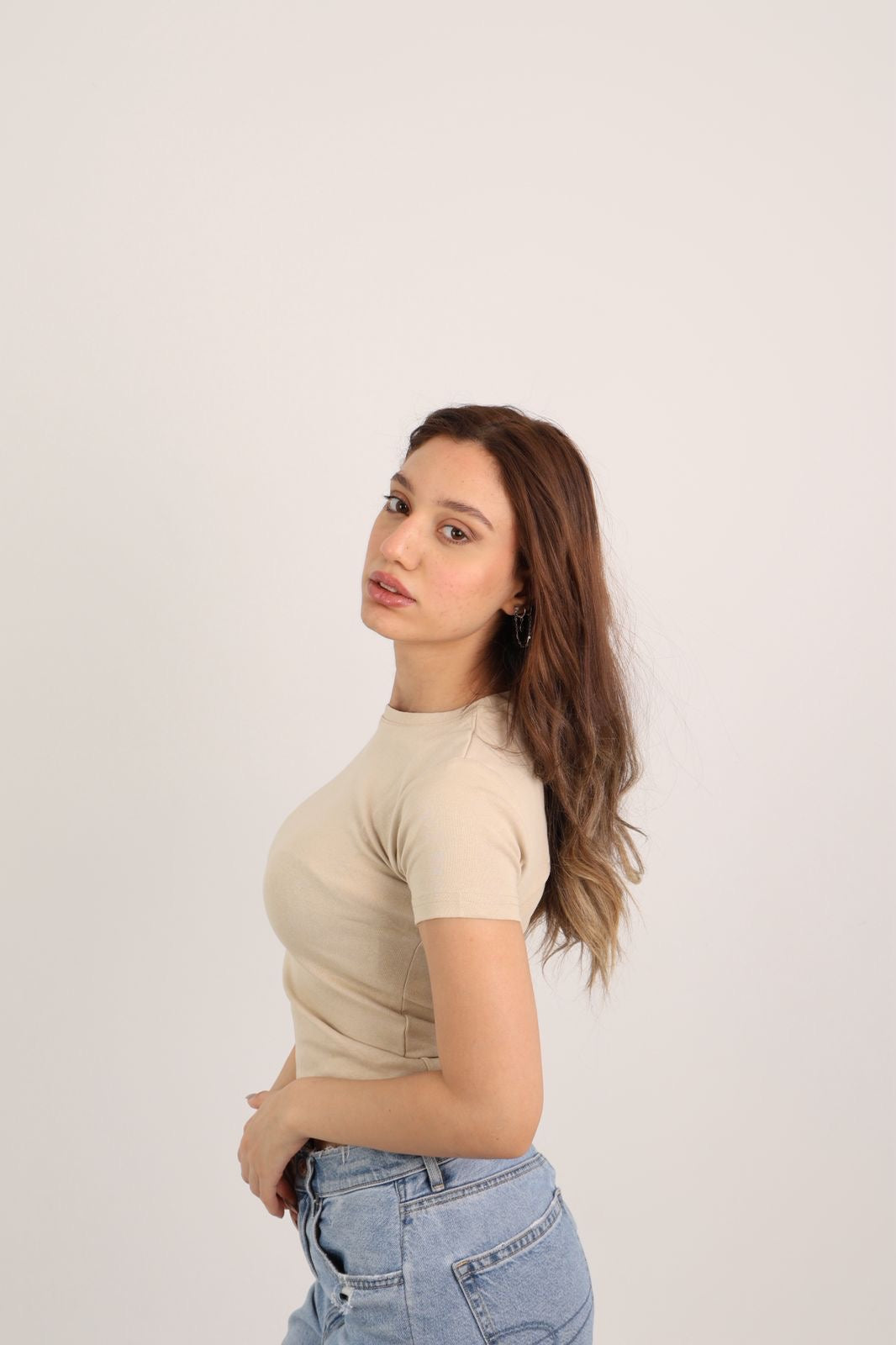 Khayal- Baby Tee- Beige