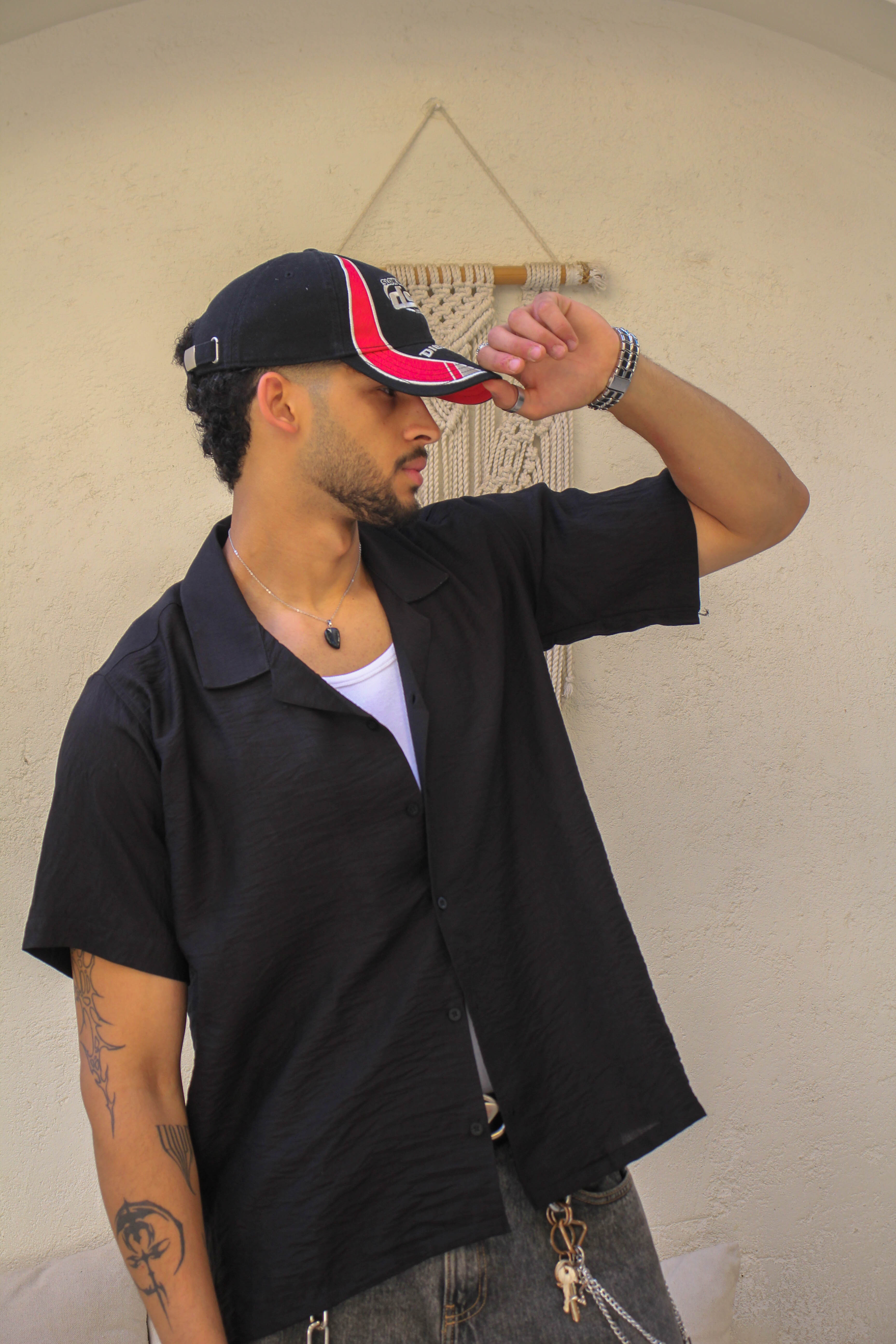 NashwaDesigns- Linen Shirt- Black