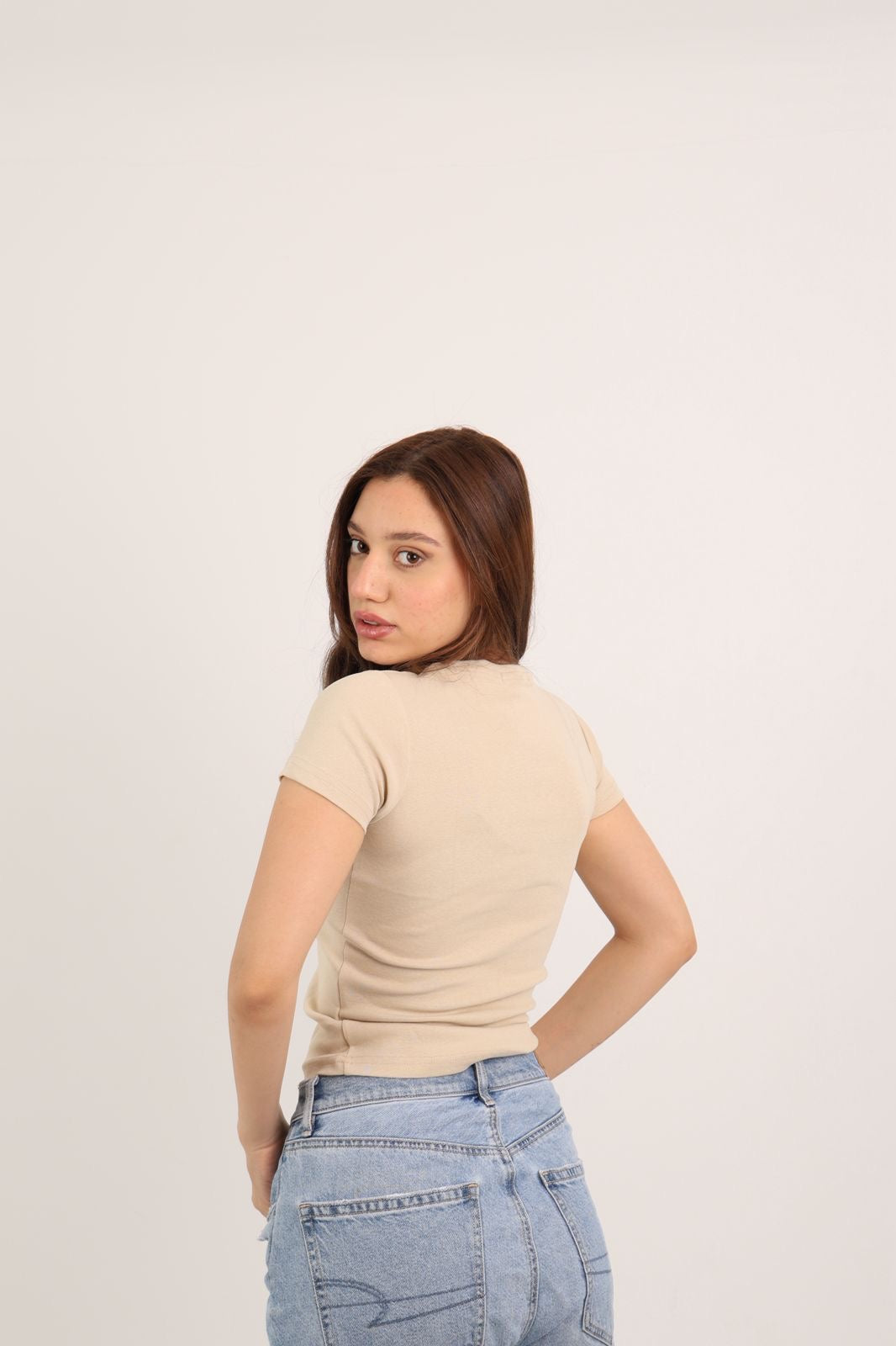 Khayal- Baby Tee- Beige