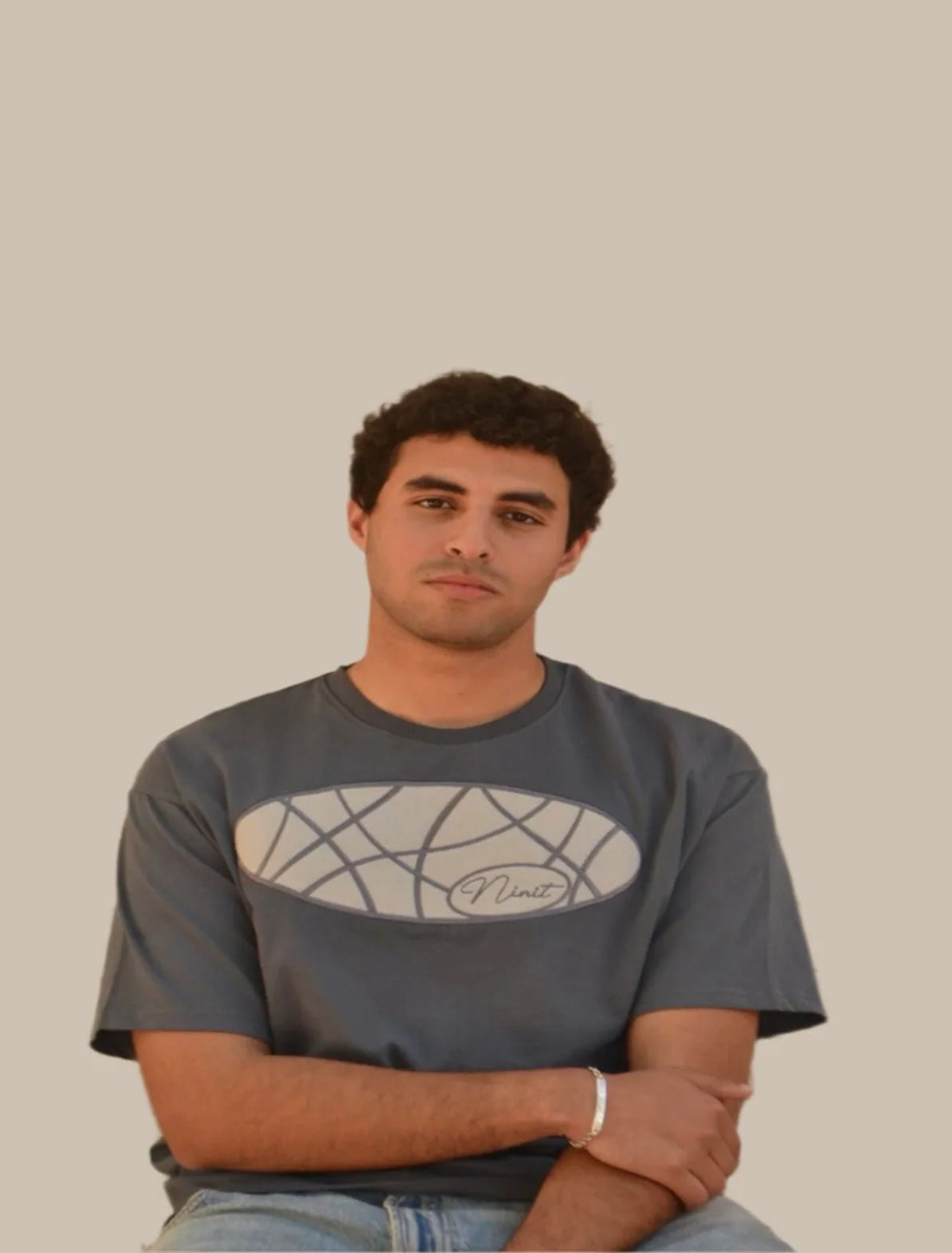 Ninit charcoal Embroidered Tshirt