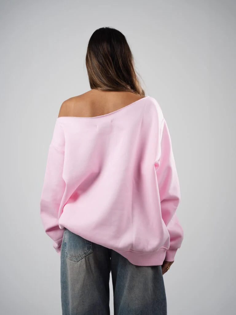 YONYO - OFF-SHOULDER Sweater- Pink